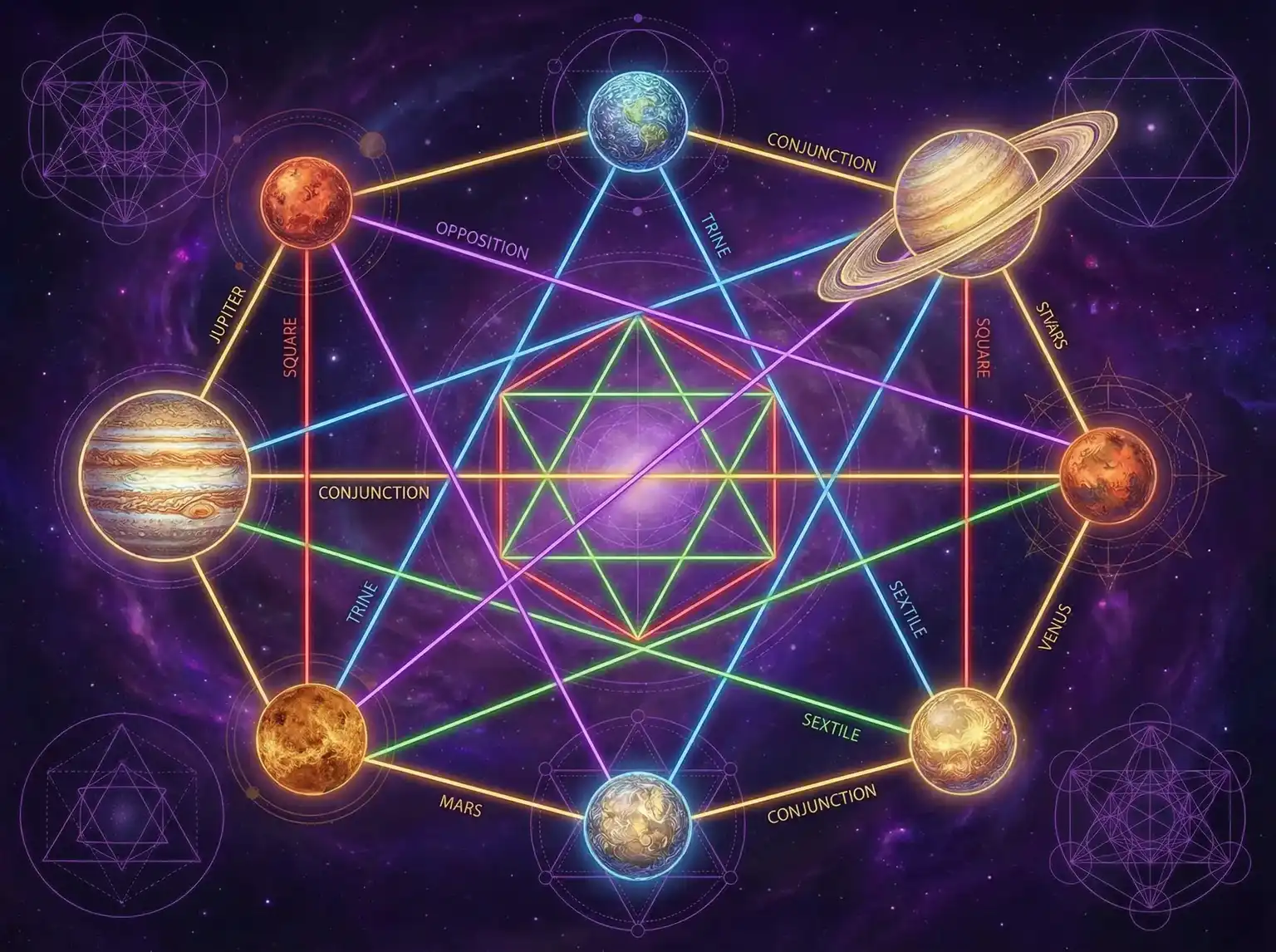 行星相位解读 - 无需付费可以观看的正能量 | 占星学进阶